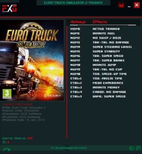 EURO TRUCK SIMULATOR 2: TRAINER +15 V1.16.X – V1.50.X.X {FUTUREX}