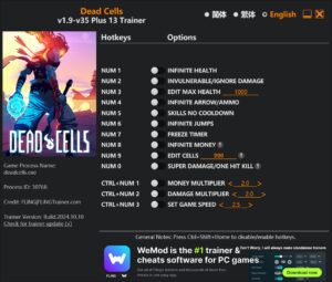 Dead Cells Trainer +13 Option v1.9-v35