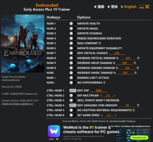 Millennia Trainer 15 Options · Game Version: v1.0-v20241121+