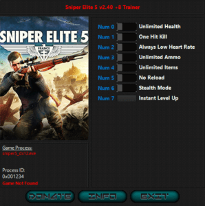 Sniper Elite 5: Trainer +8 v2.40