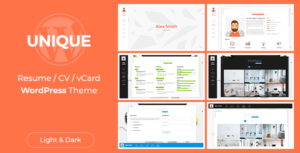 قالب ووردبريس Unique v2.8.0 – Resume / CV/ vCard