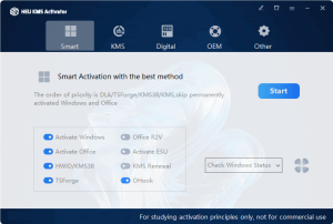 برنامج تفعيل الويندوز والاوفيس مجاناً HEU KMS Activator 62.0