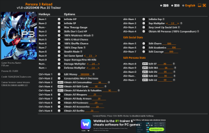Persona 3 Reload Trainer 35 Options Game Version: v1.0-v20250408+
