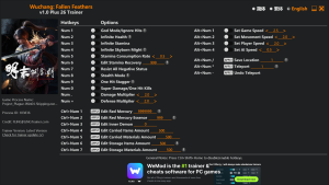 Wuchang: Fallen Feathers Trainer 26 Options · Game Version: v1.0+