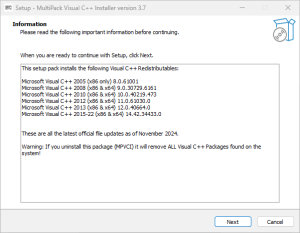 MultiPack Visual C++ Installer 4.1
