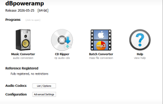 dBpoweramp Music Converter 2026.05.25 Reference